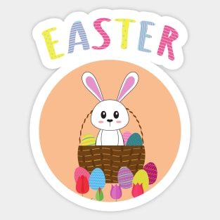 Flowers Happy Easter Sticker